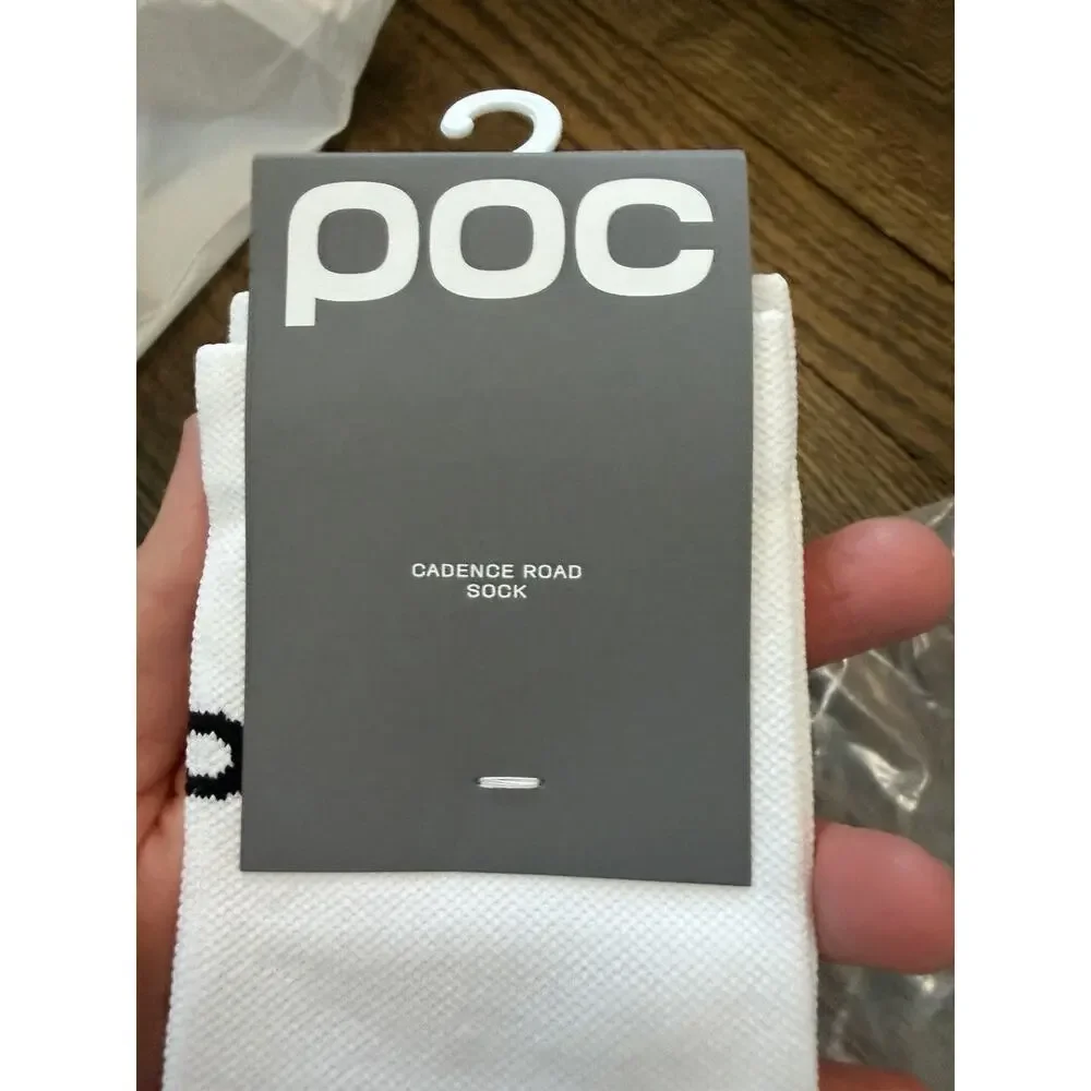 POC White Cadence Road Cycling Sock Men's Sz S 5-7 NWT